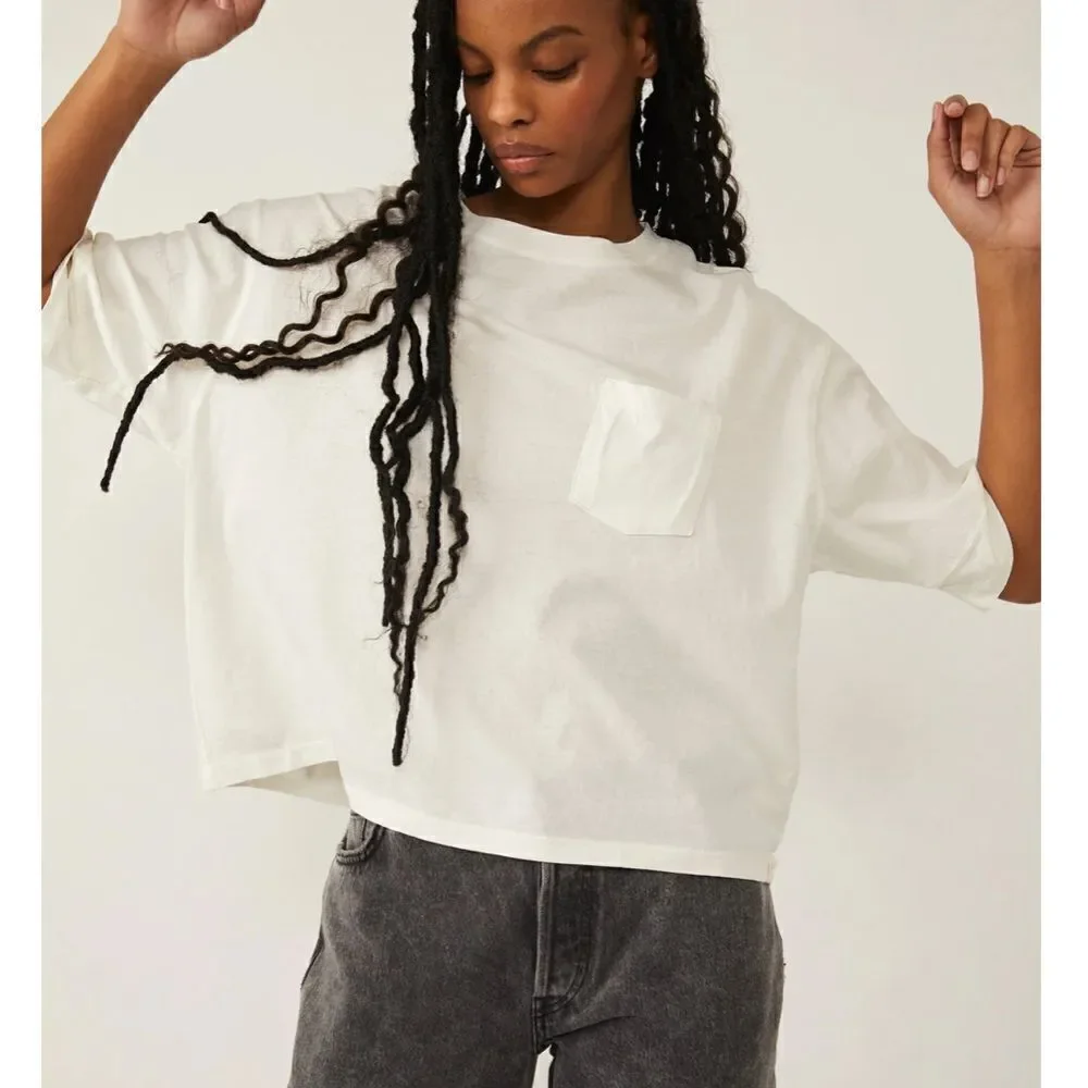 FREE PEOPLE We The Free ALISSA TEE - IVORY 5140 size Large